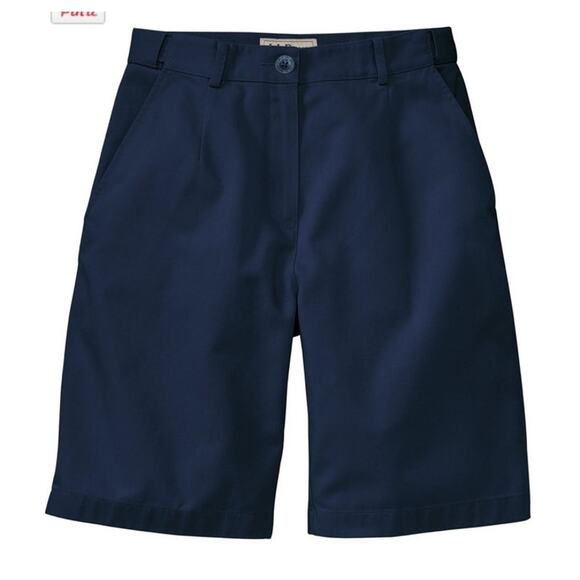 L.L. Bean Womens Wrinkle Free Bayside High Rise Hidden Comfort Shorts Sz 12 NEW